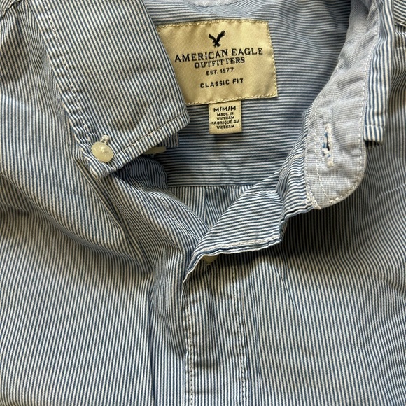 American Eagle Men’s Size Medium Classic Fit Button Down Dress Shirt Preppy - Picture 6 of 9